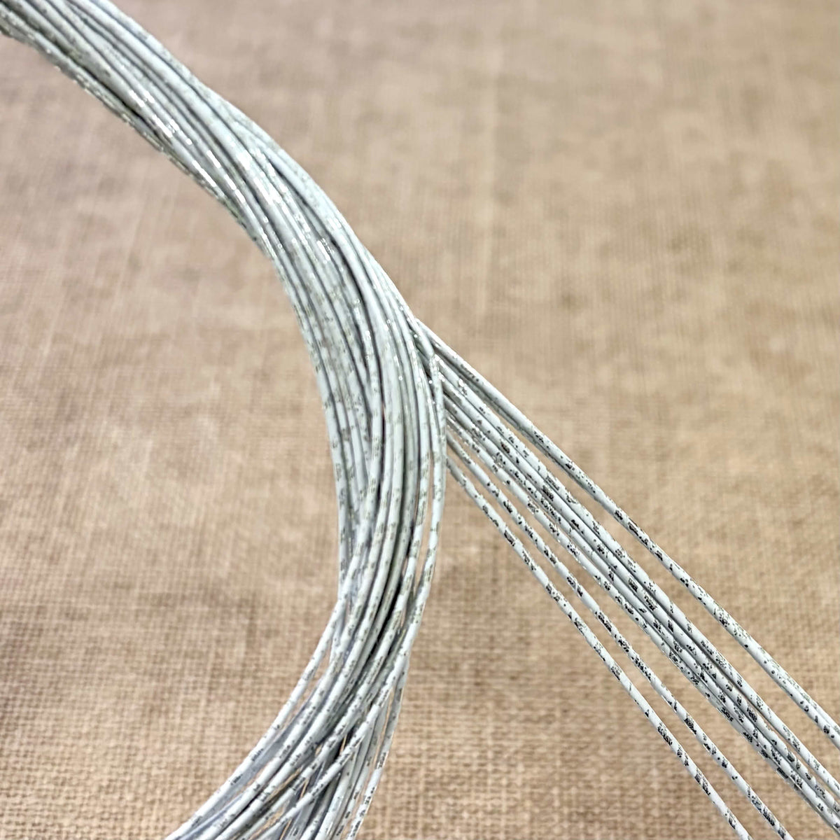 Foil wrapped mizuhiki cord, silver dust, image 1