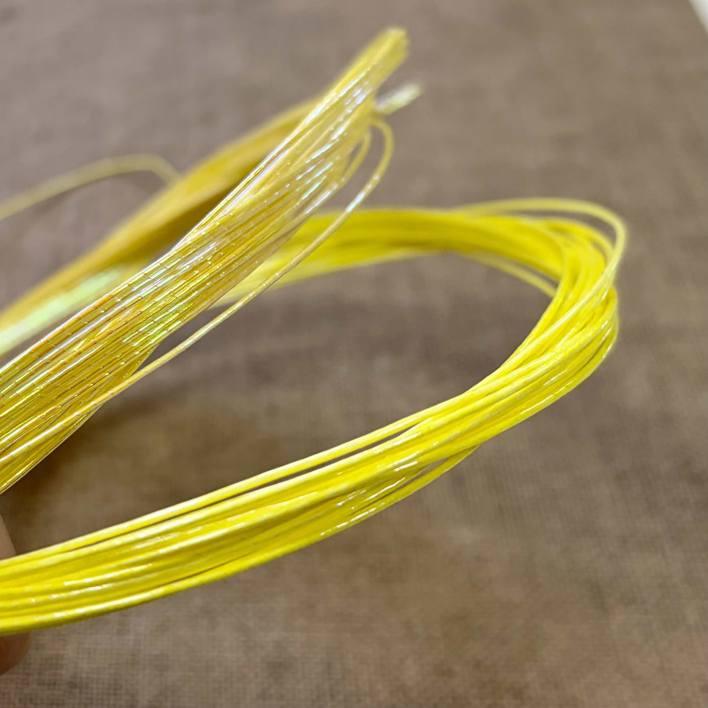 Foil wrapped mizuhiki cord, mermaid yellow detail view 3