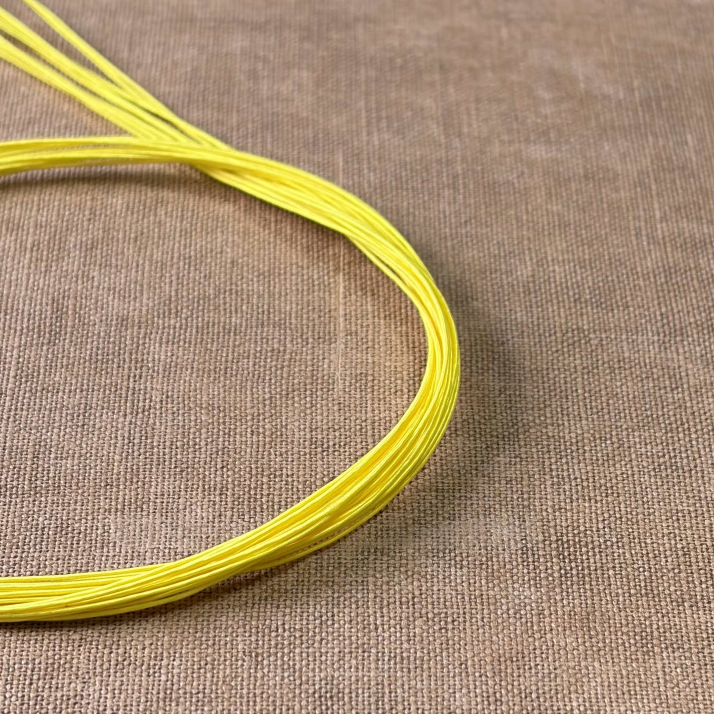 Silk Finish Japanese Mizuhiki Cord | Bright Yellow | Fibraura
