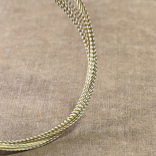 Spiral wrapped Japanese mizuhiki cord, gold spiral wrapped, image 1
