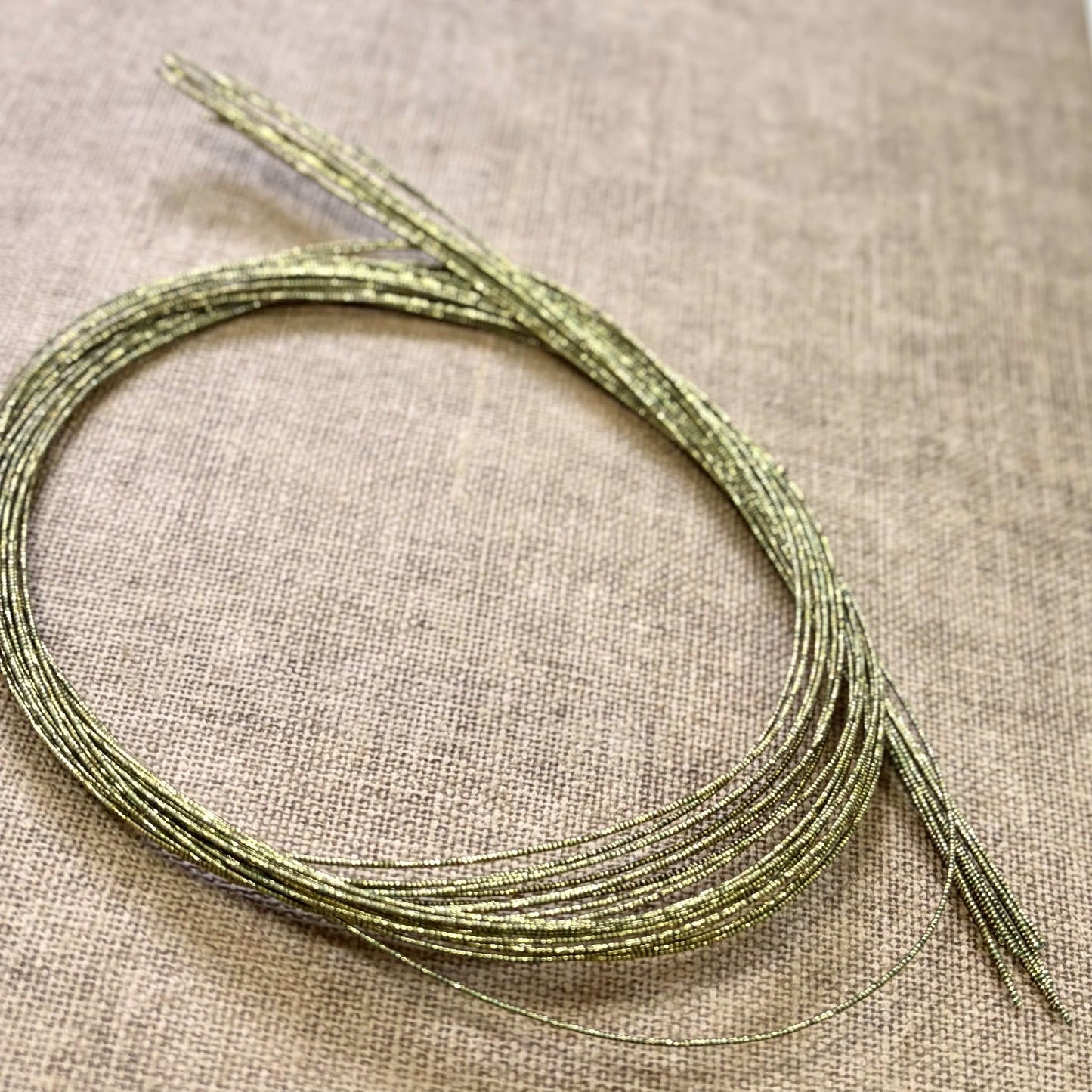 Soft Iridescent Japanese Mizuhiki Cord | Midnight Gold | Fibraura