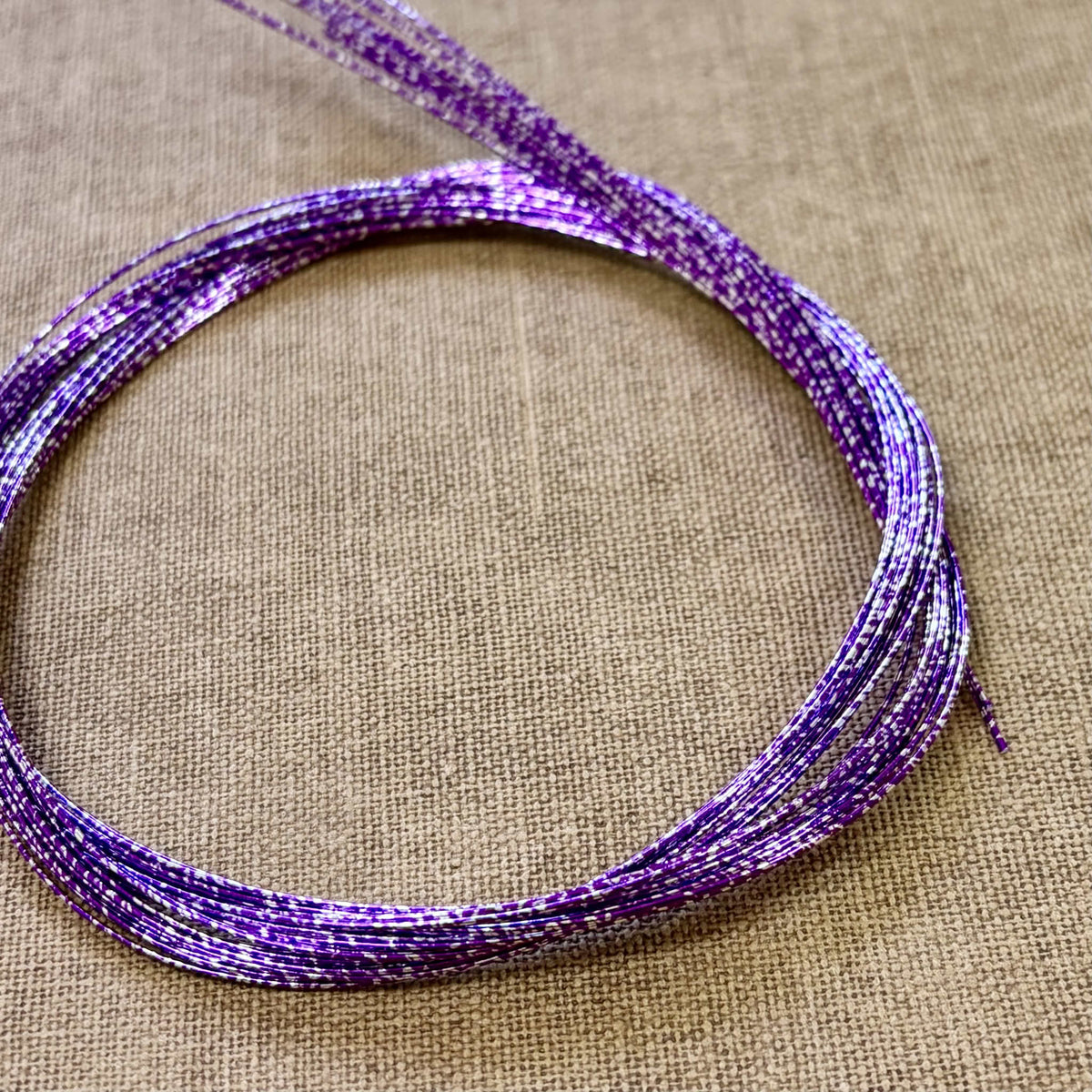 Foil wrapped mizuhiki cord, violet, image 1