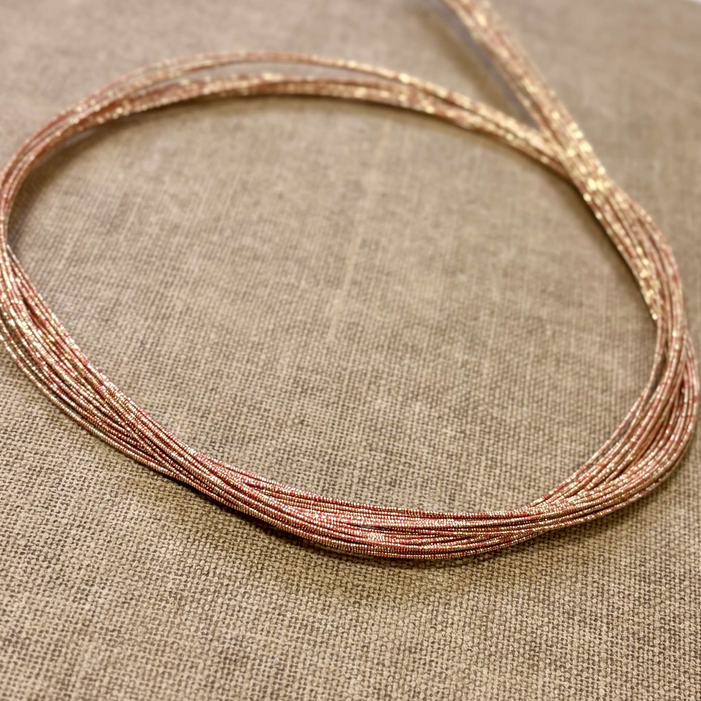 Soft Iridescent Japanese Mizuhiki Cord | Sunrise Red | Fibraura