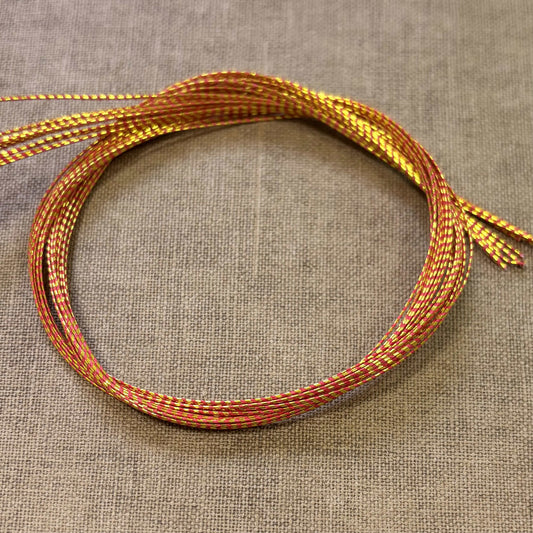 Spiral wrapped Japanese mizuhiki cord, burnt red spiral wrapped, image 2