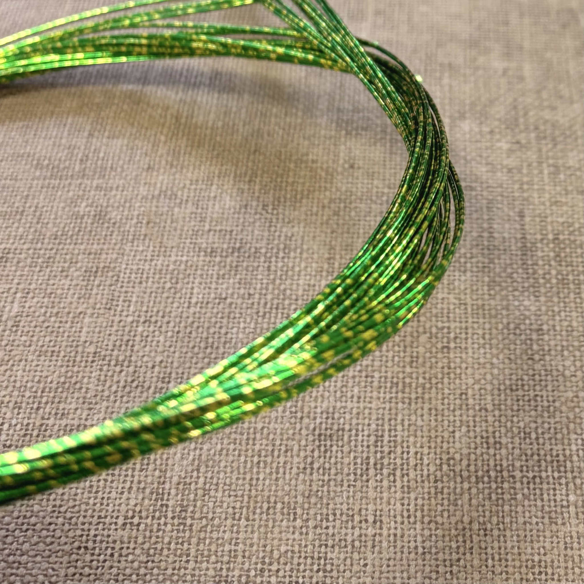 Foil wrapped mizuhiki cord, green gild, image 2