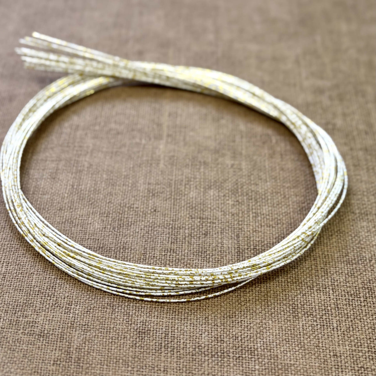 Foil wrapped mizuhiki cord, ivory gild, image 2