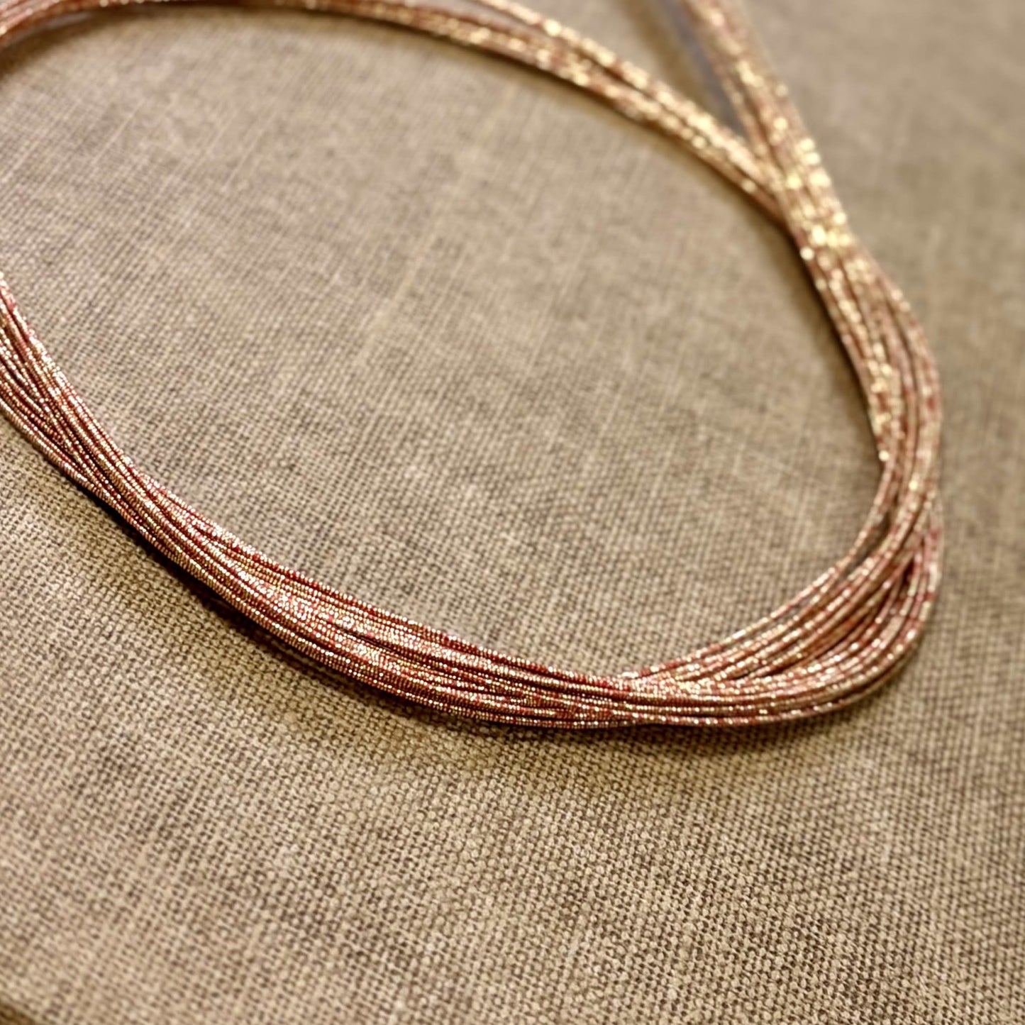 Soft Iridescent Japanese Mizuhiki Cord | Sunrise Red | Fibraura