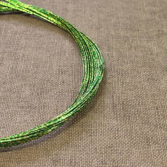 Foil wrapped mizuhiki cord, green gild, image 3
