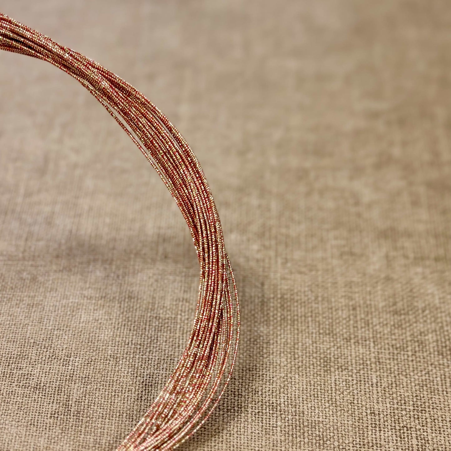 Soft Iridescent Japanese Mizuhiki Cord | Sunrise Red | Fibraura