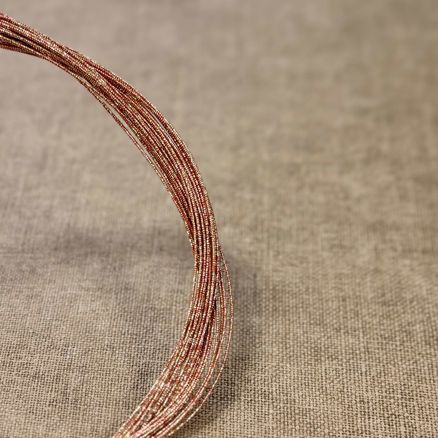 Soft Iridescent Japanese Mizuhiki Cord | Sunrise Red | Fibraura