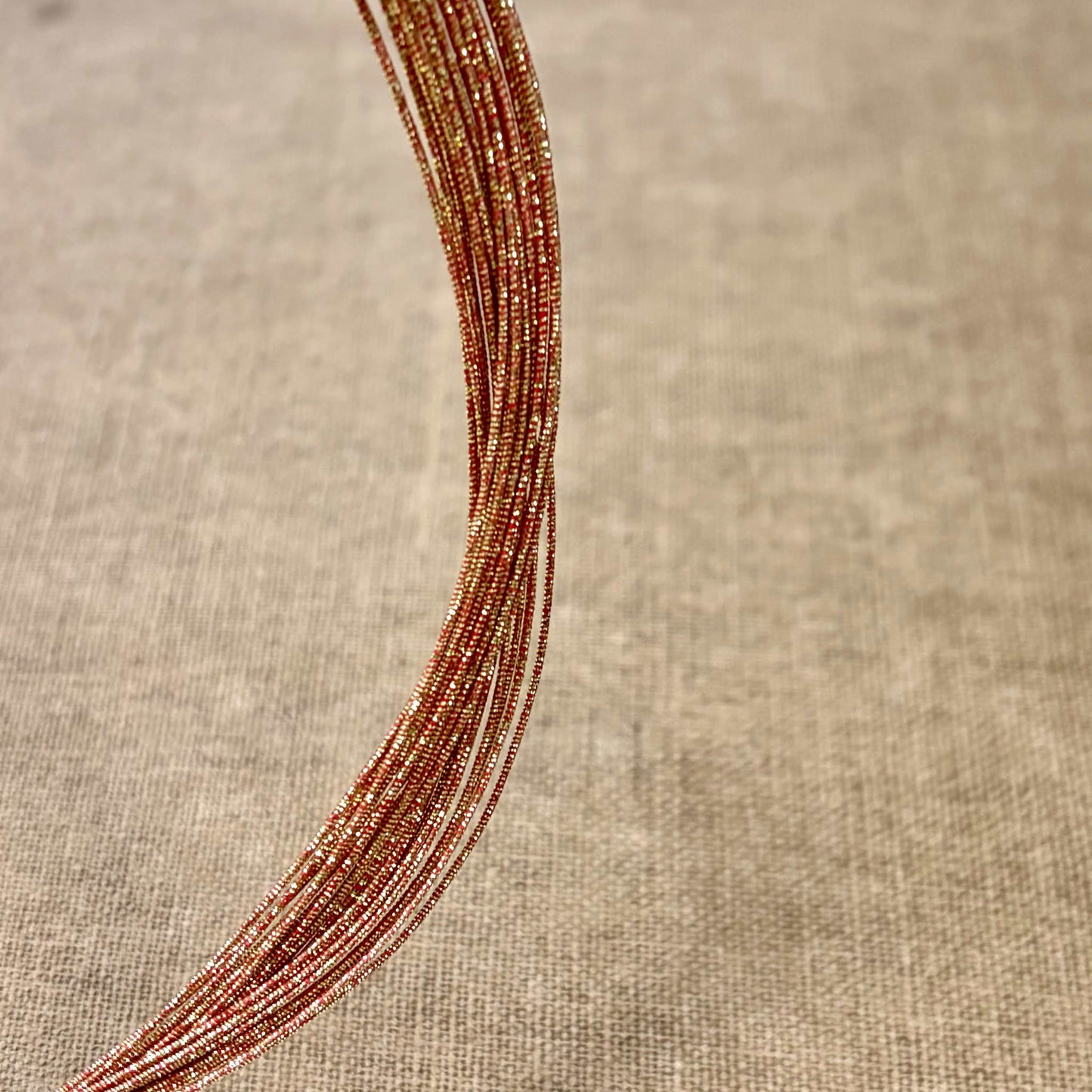 Soft Iridescent Japanese Mizuhiki Cord | Sunrise Red | Fibraura