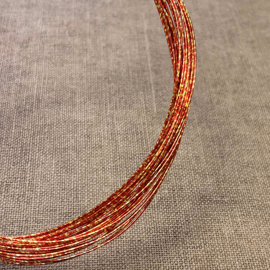 Speckled Metallic Mizuhiki | Red Gold Dust | Fibraura