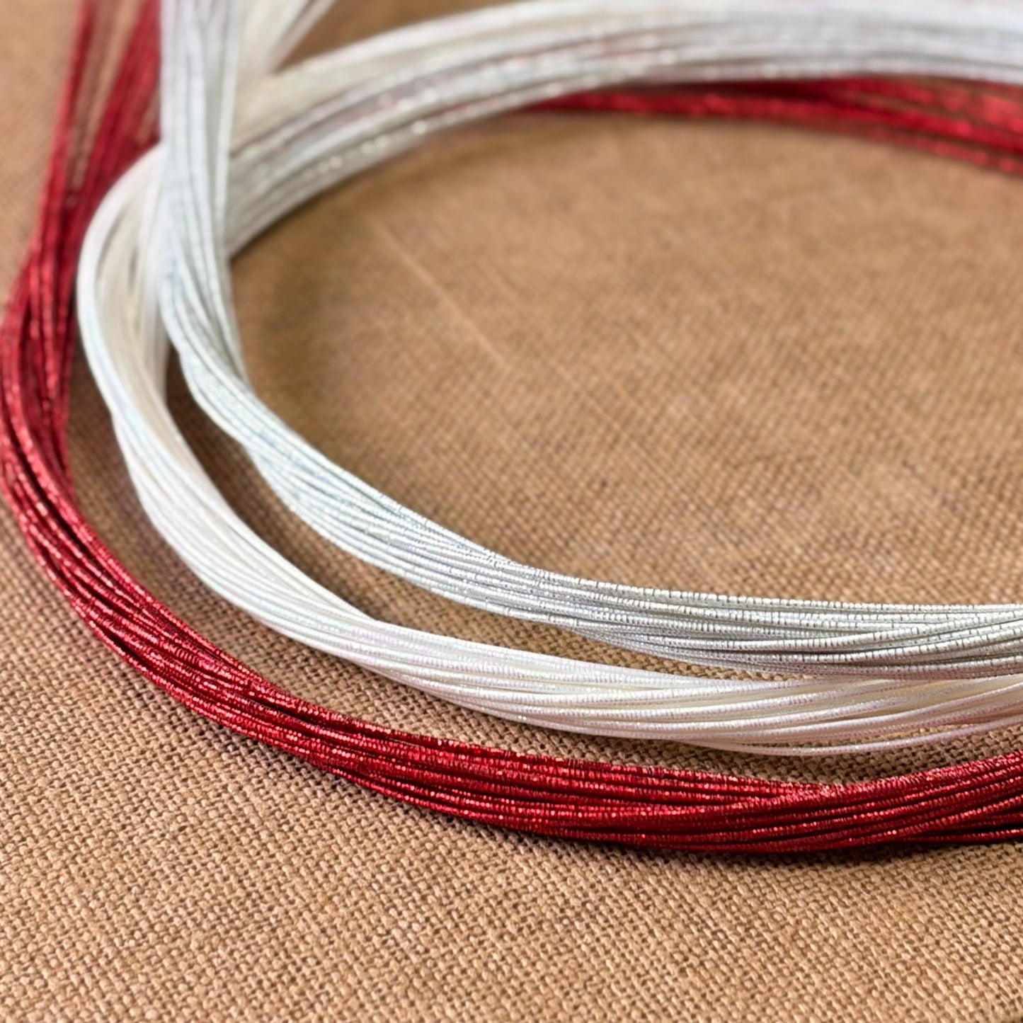 Soft Iridescent Japanese Mizuhiki Cord | Silver Mist | Fibraura