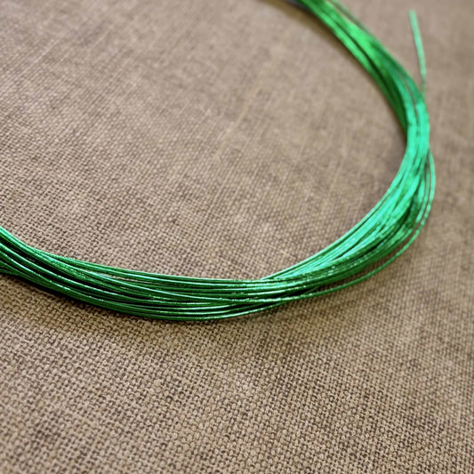 Foil wrapped mizuhiki cord, bamboo green detail view 2