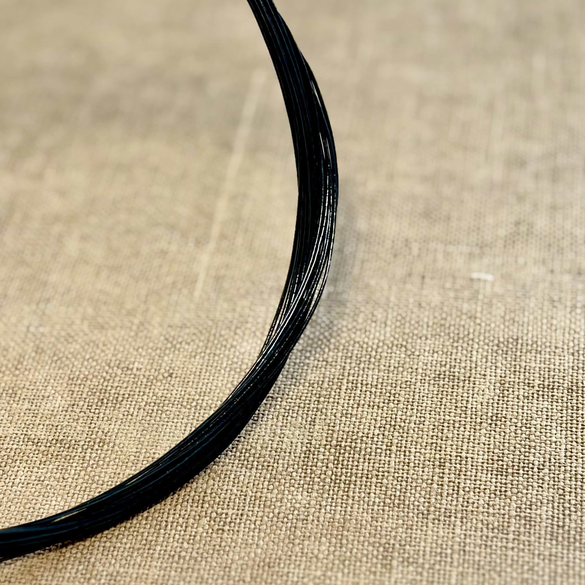 Foil wrapped mizuhiki cord, black detail view 2