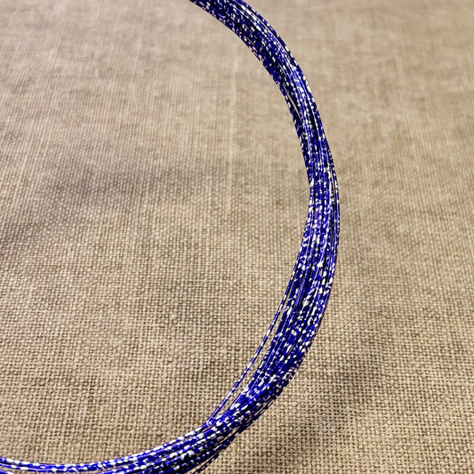 Foil wrapped mizuhiki cord, deep indigo detail view 4