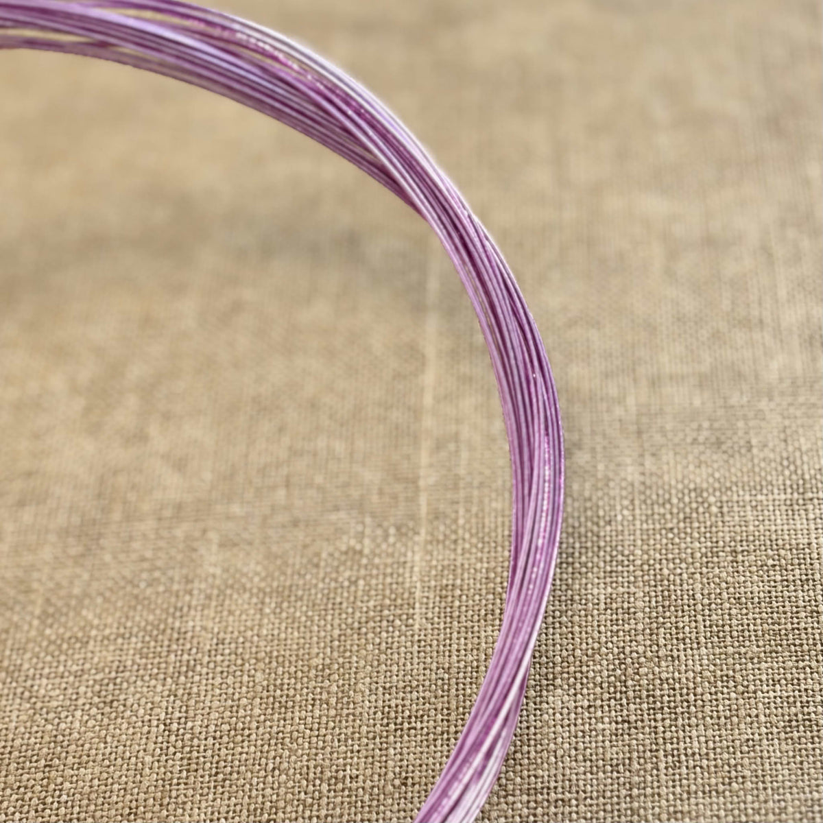 Foil wrapped mizuhiki cord, lavender veil detail view 4