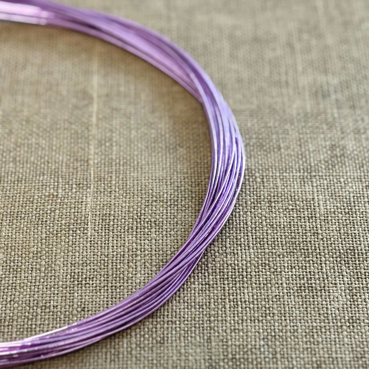 Foil wrapped mizuhiki cord, lavender veil detail view 5