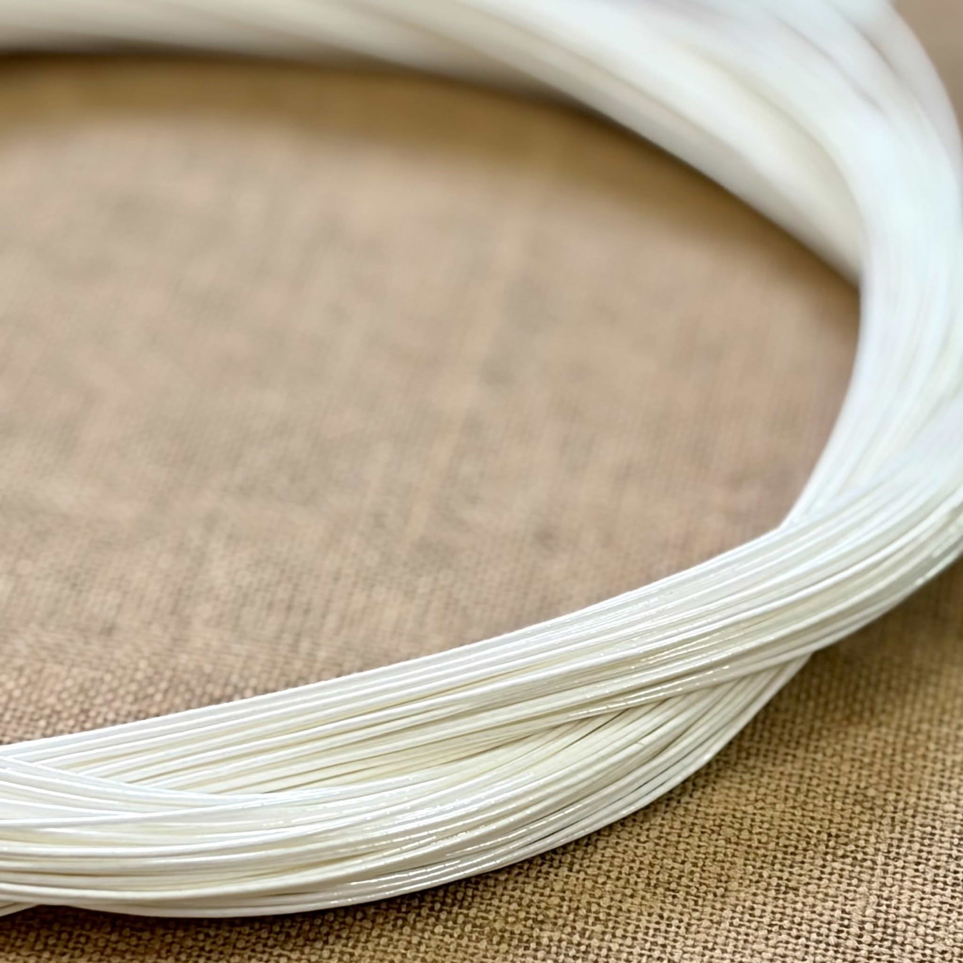 Foil wrapped mizuhiki cord, pearl white detail view 2