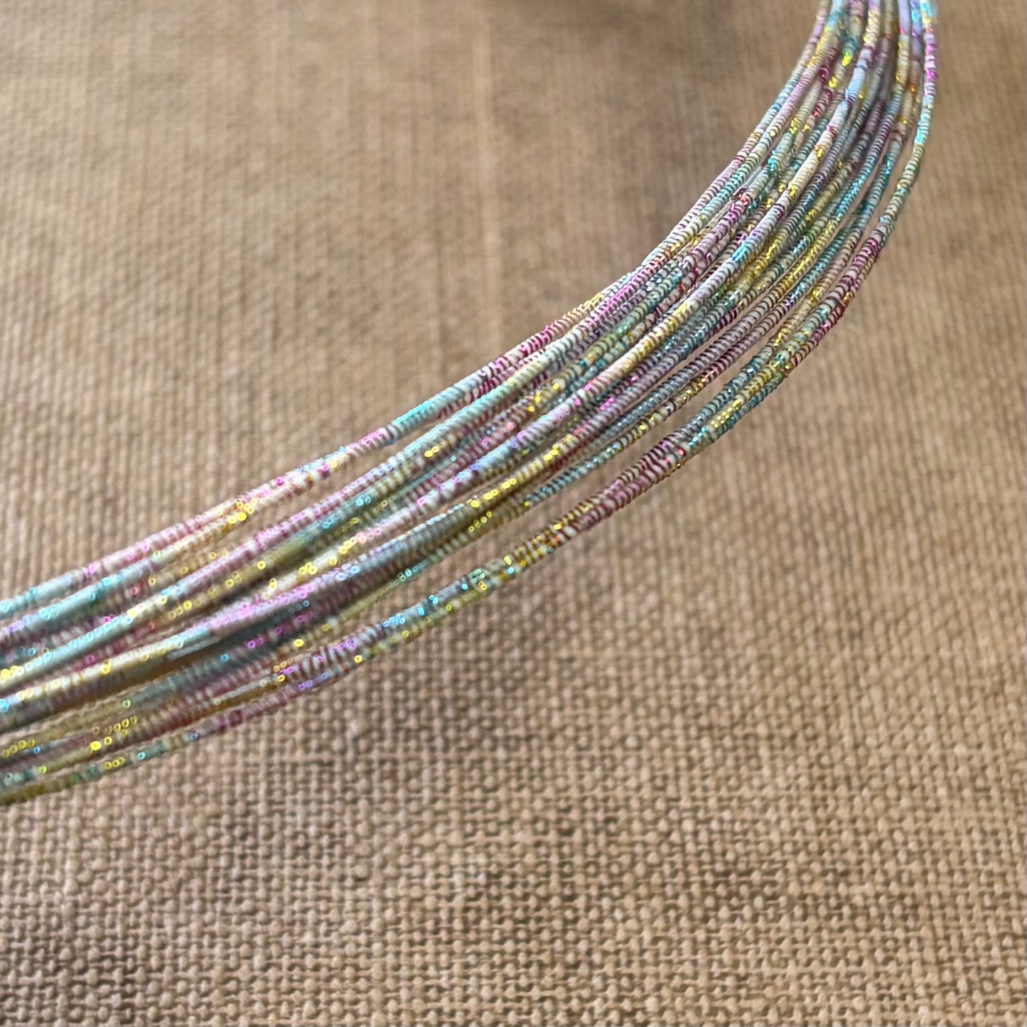 Soft iridescent mizuhiki cord, aurora shimmer
