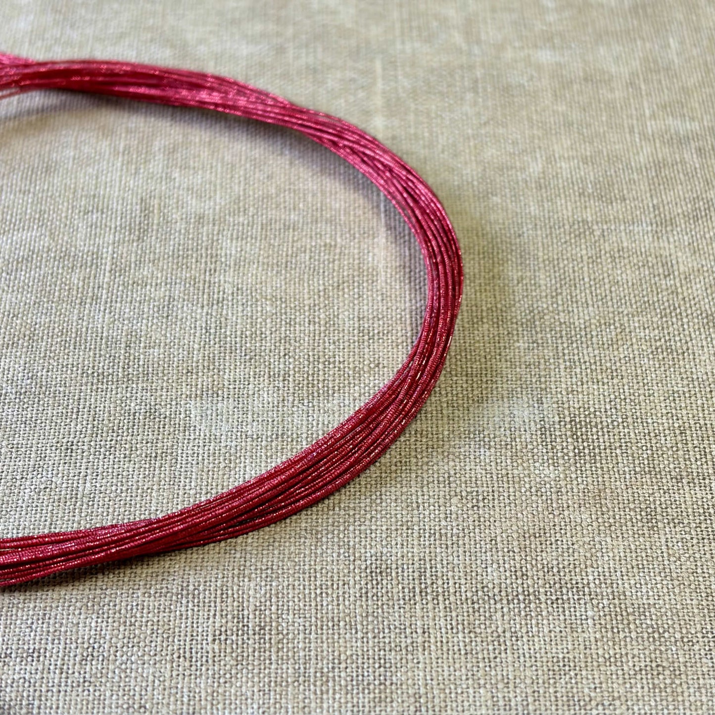 Soft iridescent mizuhiki cord, burgundy spark