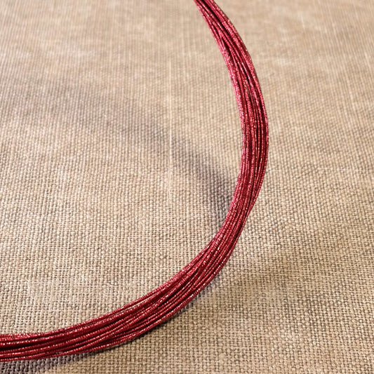 Soft iridescent mizuhiki cord, burgundy spark