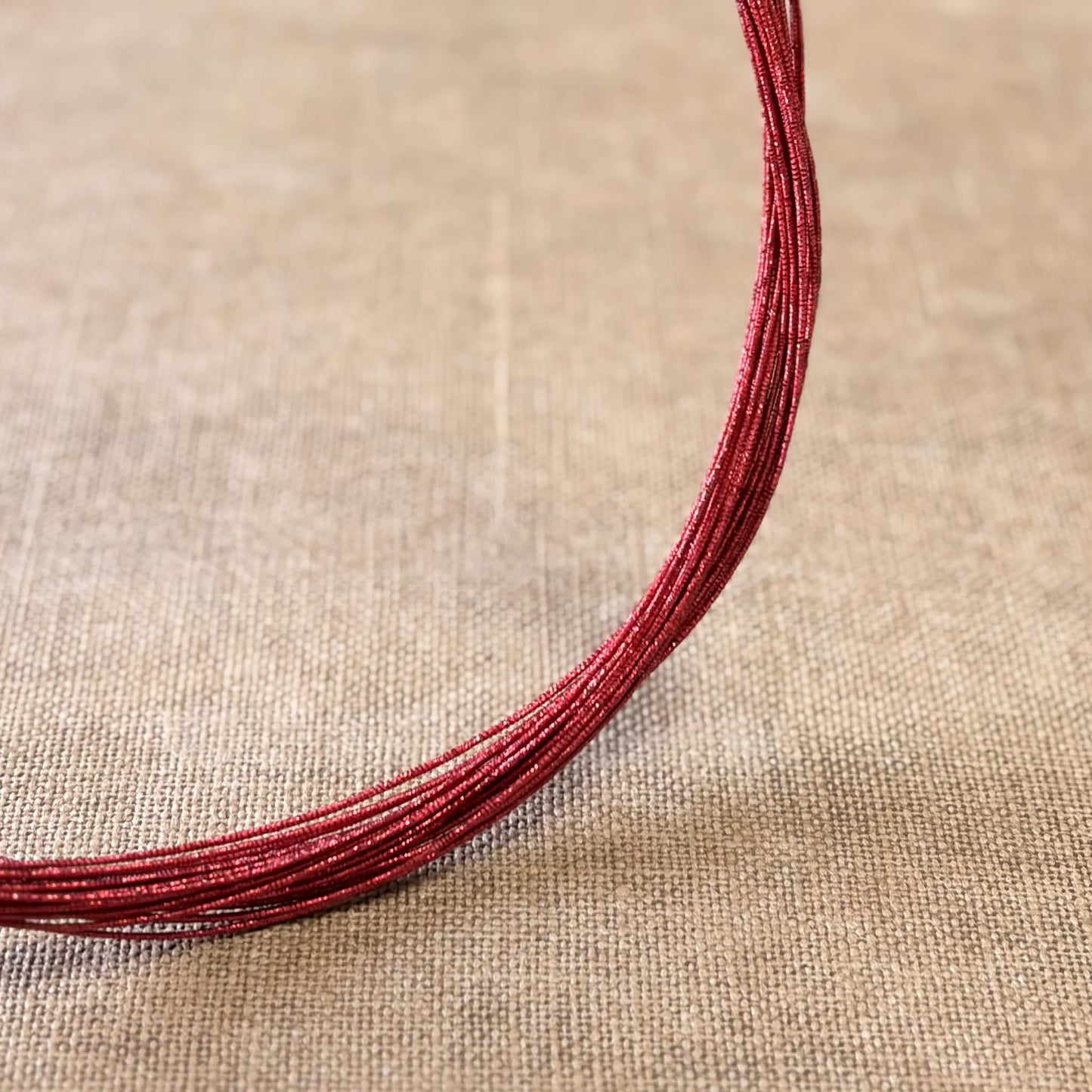 Soft iridescent mizuhiki cord, burgundy spark